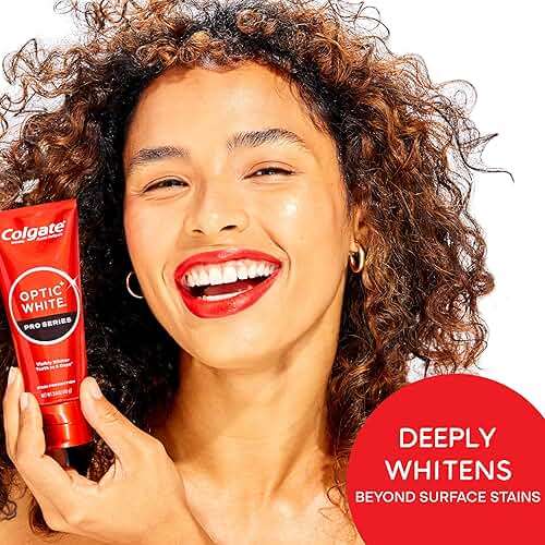Colgate Optic White Pro Series Stain Prevention Hydrogen Peroxide Toothpaste, Teeth Whitening Toothpaste, Effectively Removes Tea, Coffee, and Wine Stains, Enamel-Safe for Daily Use, 3.0 oz - Image 3