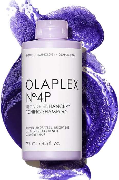 Olaplex Nº.4P Blonde Enhancer Purple Toning Shampoo: Neutralizes Brassiness & Strengthen | Repairs Damages & Hydrates Hair | For Coily, Curly, Straight, and Wavy - Image 1