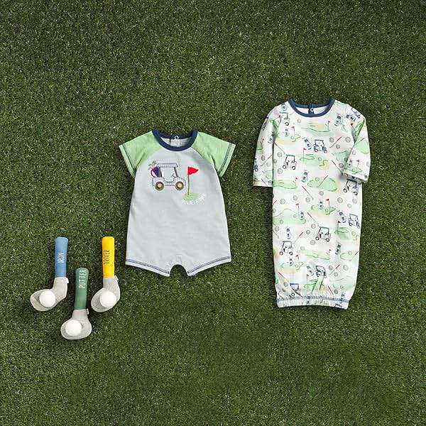 Mud Pie Children's Goft Knit Rattle, Green Putter Club - Image 4