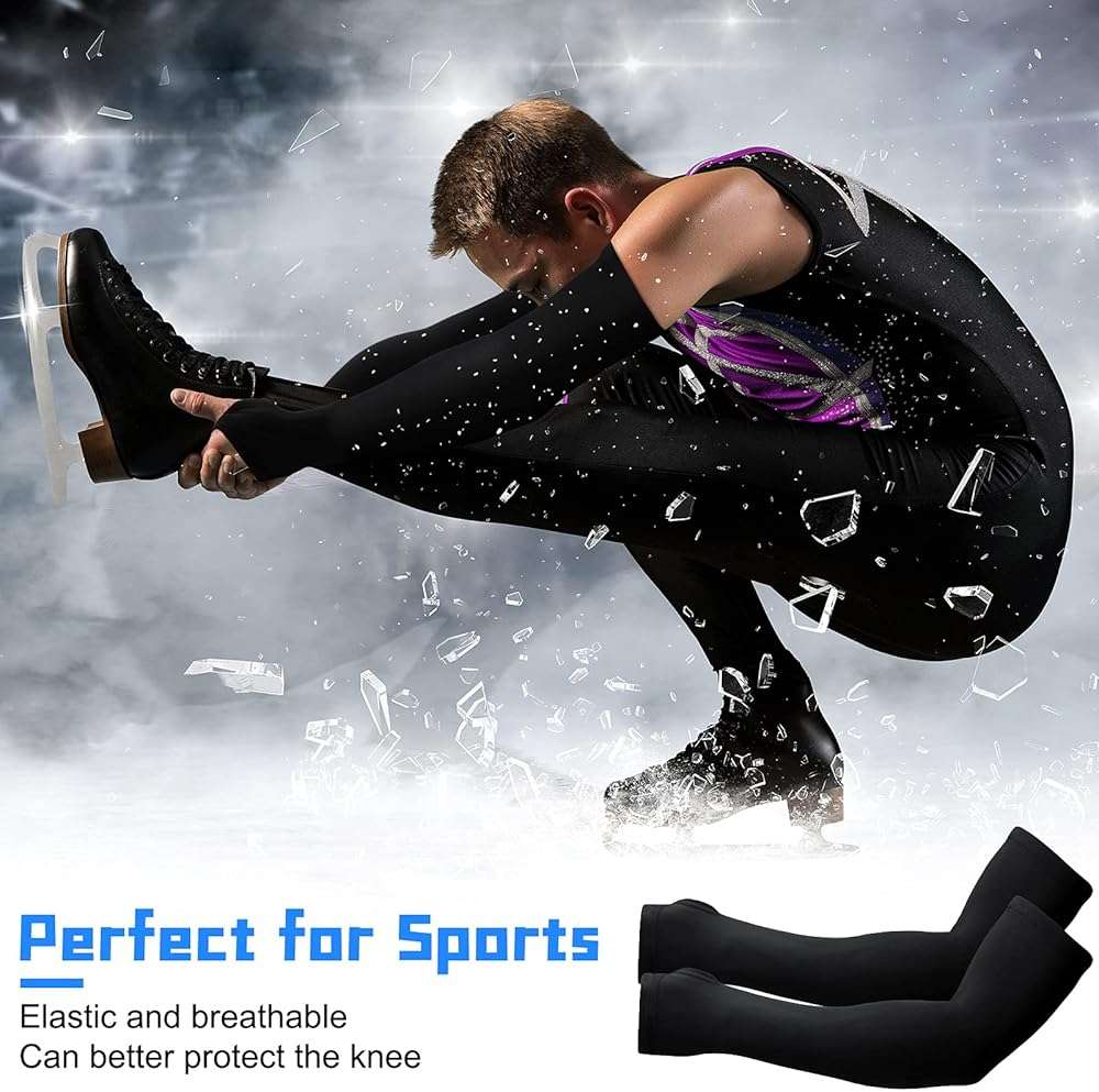 Skylety 2 Pairs Arm Sleeves Warmer Cycling Thermal Warmer Sleeves Arm Winter Cover with Thumb Holes for Men Women - Image 6