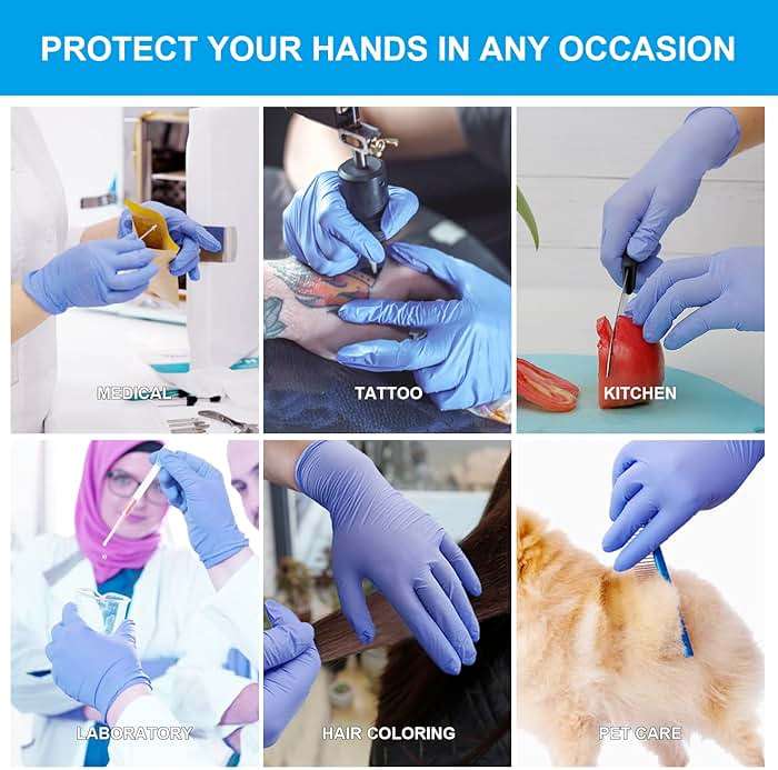 FINITEX Ice Blue Nitrile Exam Gloves - Powder-free, 1000 PCS Medical & Home Cleaning Gloves - Image 5