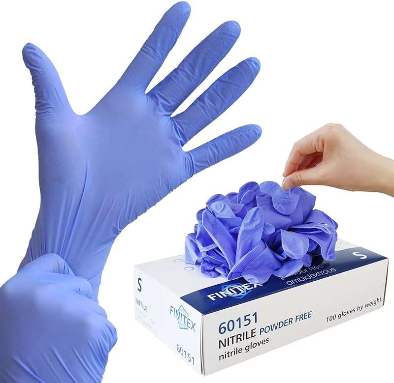 FINITEX Ice Blue Nitrile Exam Gloves - Powder-free, 1000 PCS Medical & Home Cleaning Gloves - Image 7