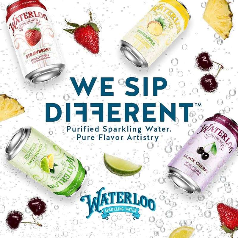 Waterloo Sparkling Water Two-Flavor Pack, 12 Fl Oz Cans, Pack of 16, 8 x Grape, 8 x Strawberry | Zero Calories | Zero Sugar or Artificial Sweeteners | Zero Sodium - Image 5