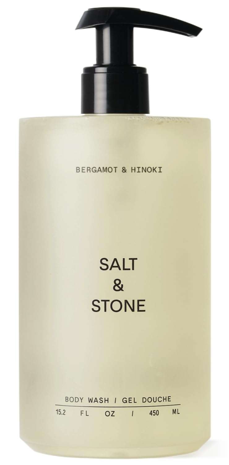 Salt & Stone Body Wash with Antioxidants for Deep Moisture | For Women & Men, Sulfate, Paraben, & Dye Free, Leaving Skin Soft and Hydrated | Bergamot & Hinoki 15.2 fl oz - Image 1