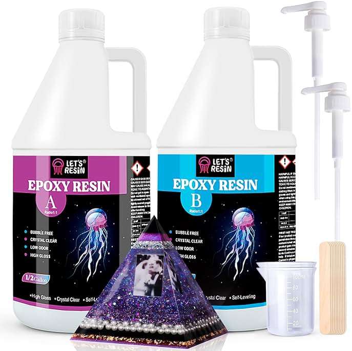 LET'S RESIN Epoxy Resin Kit,1 Gallon Bubble Free & Crystal Clear Epoxy Resin for Casting, DIY, Art, Molds,Jewelry（Including 0.5 Gallon Resin + 0.5 Gallon Hardener） - Image 1