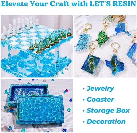 LET'S RESIN Epoxy Resin Kit,1 Gallon Bubble Free & Crystal Clear Epoxy Resin for Casting, DIY, Art, Molds,Jewelry（Including 0.5 Gallon Resin + 0.5 Gallon Hardener） - Image 7