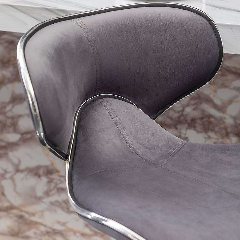 Roundhill Furniture Masaccio Velvet Upholstered Adjustable Swivel Barstool, Set of 2, Gray - Image 8