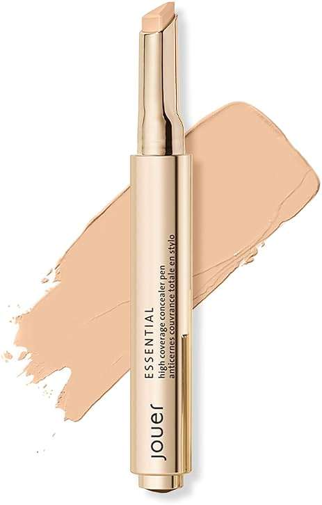 Jouer Essential High Coverage Concealer Pen - Under Eye Concealer for Dark Circles - Brightening Makeup for Eye Circles - Color Corrector Eye Primer with Hyaluronic Acid and Vitamin E - Image 1