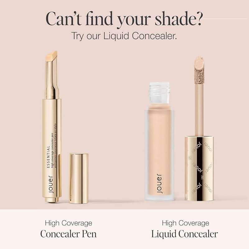 Jouer Essential High Coverage Concealer Pen - Under Eye Concealer for Dark Circles - Brightening Makeup for Eye Circles - Color Corrector Eye Primer with Hyaluronic Acid and Vitamin E - Image 6