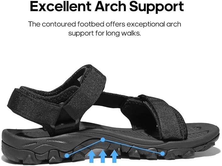 NORTIV 8 Men's Sandals Hiking Sports Lightweight Summer Water Arch Support River Open Toe Athletic Trail Outdoor Walking Sandals Longdo - Image 2