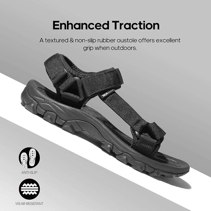 NORTIV 8 Men's Sandals Hiking Sports Lightweight Summer Water Arch Support River Open Toe Athletic Trail Outdoor Walking Sandals Longdo - Image 3
