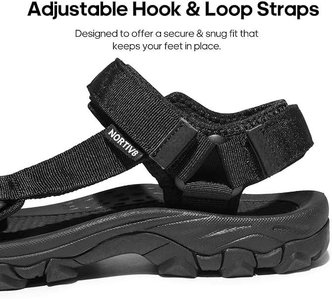 NORTIV 8 Men's Sandals Hiking Sports Lightweight Summer Water Arch Support River Open Toe Athletic Trail Outdoor Walking Sandals Longdo - Image 4