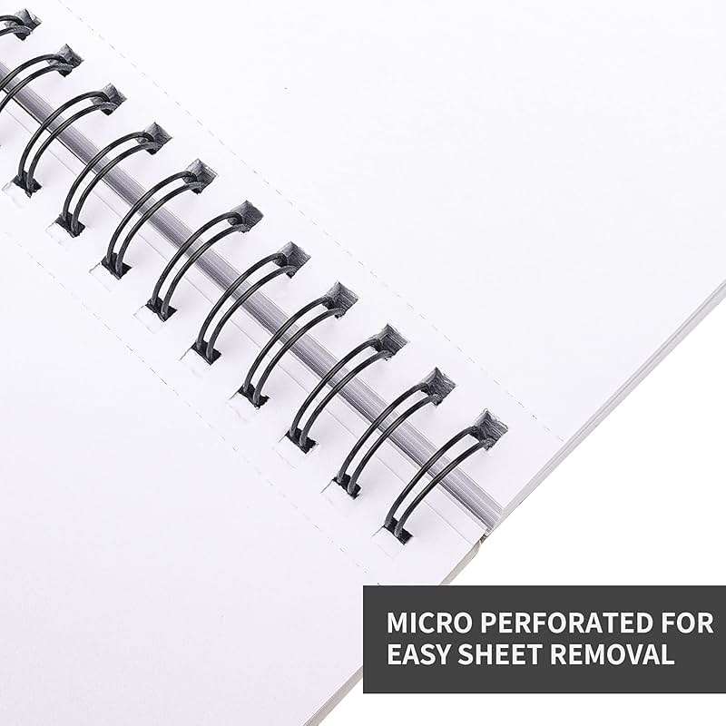 FIXSMITH 9"X12" Sketch Book | 400 Sheets (68 lb/100gsm) Sketchbook| 4 Pack (100 Sheets Each) |Acid Free Drawing Paper | Spiral Bound Sketchpad for Beginners,Artists & Professionals | Bright White - Image 5