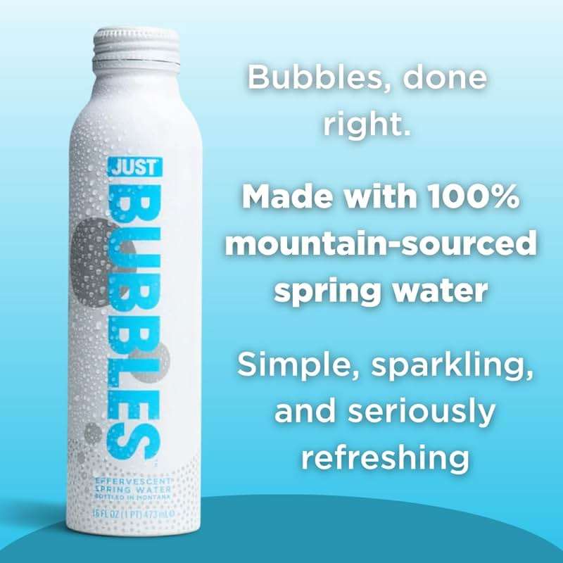 JUST Bubbles - Pure Premium Sparkling Spring Water in a Fully Recyclable Reusable Eco-Friendly Bottle - 100% Mountain-Sourced Carbonated Water with Naturally Occurring Minerals, 16 Fl Oz (Pack of 12) - Image 4