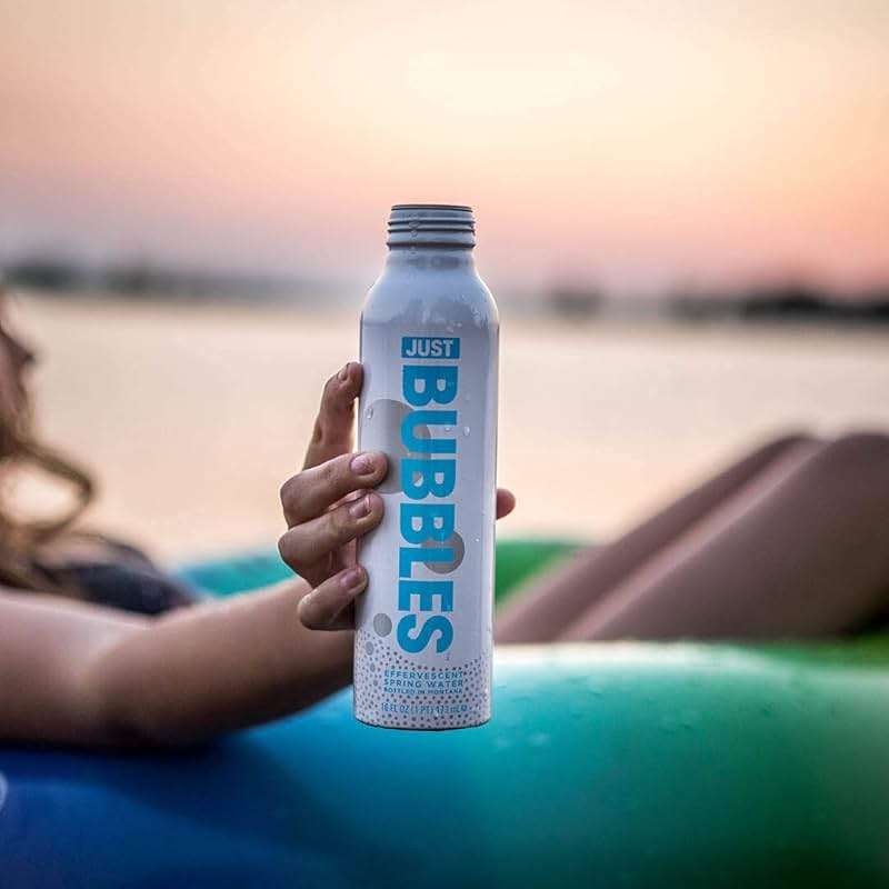 JUST Bubbles - Pure Premium Sparkling Spring Water in a Fully Recyclable Reusable Eco-Friendly Bottle - 100% Mountain-Sourced Carbonated Water with Naturally Occurring Minerals, 16 Fl Oz (Pack of 12) - Image 8