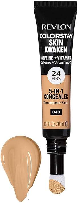 Revlon ColorStay Skin Awaken 5-in-1 Concealer, Lightweight, Creamy Longlasting Face Makeup with Caffeine & Vitamin C, For Imperfections, Dark Circles & Redness, 040 Medium, 0.27 Fl Oz - Image 3