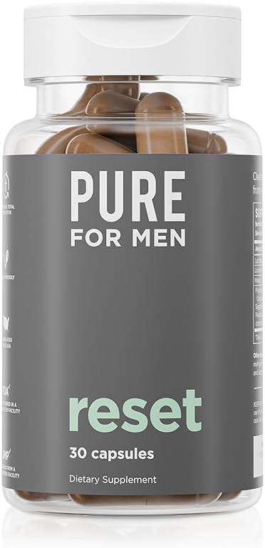 Pure for Men Detox Supplement, Reset | Promotes Digestive & Gut Health, Helps Remove Toxins & Supports Immune System, Colon Cleanse | 30 Capsules - Image 1
