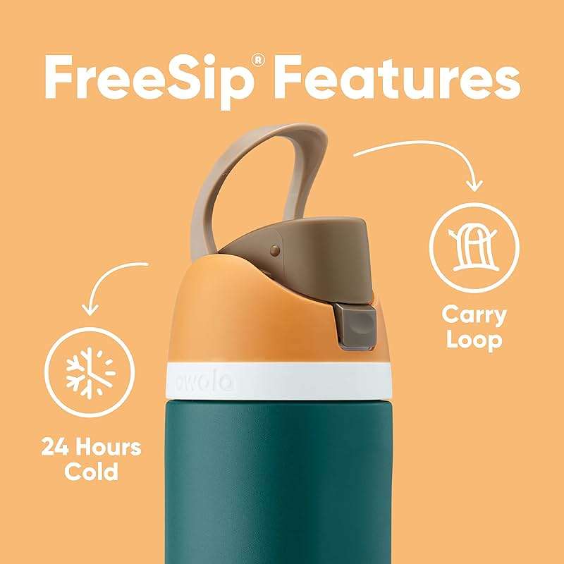 Owala FreeSip Insulated Stainless Steel Water Bottle with Straw, BPA-Free Sports Water Bottle, Great for Travel, 24 Oz, Boneyard - Image 4