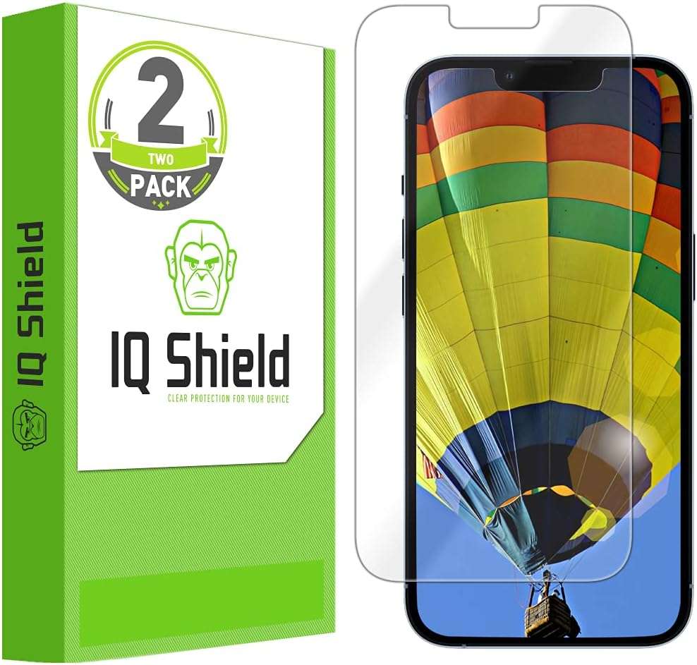 IQShield 2 Pack for iPhone 17e (2026) / iPhone 16e / iPhone 14 / iPhone 13 Pro/iPhone 13 Screen Protector, Easy Install, Anti-Scratch, Anti-Bubble, Clear TPU Film - Image 1