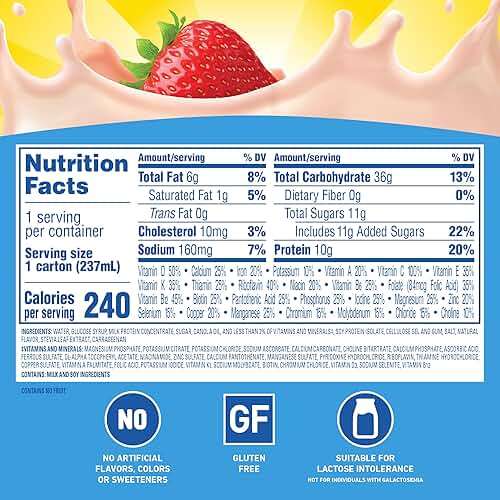 Carnation Breakfast Essentials Ready-to-Drink Creamy Strawberry, 8 FL OZ Carton,8 Fl Oz (Pack of 24) - Image 2