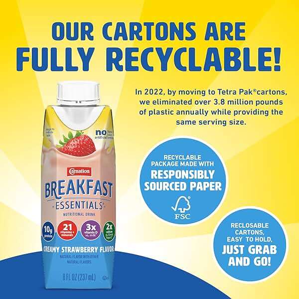 Carnation Breakfast Essentials Ready-to-Drink Creamy Strawberry, 8 FL OZ Carton,8 Fl Oz (Pack of 24) - Image 6
