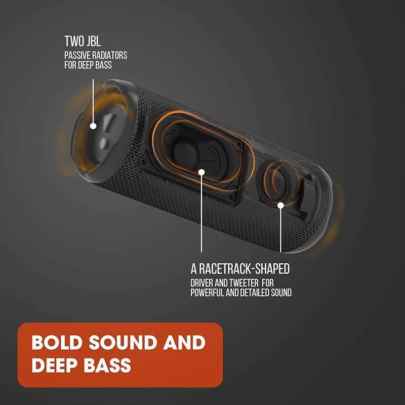 JBL Flip 6 - Portable Bluetooth Speaker, powerful sound and deep bass, IPX7 waterproof, 12 hours of playtime, JBL PartyBoost for multiple speaker pairing for home, outdoor and travel (Black) - Image 4