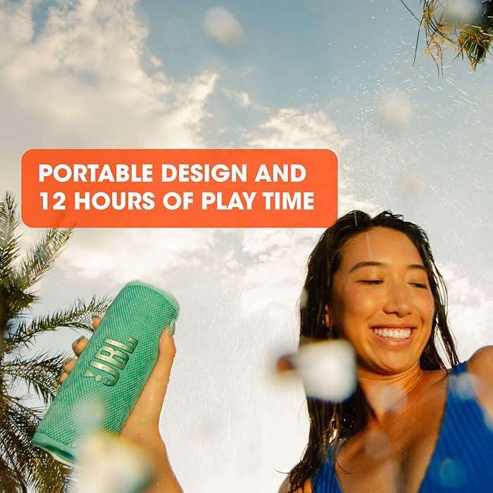 JBL Flip 6 - Portable Bluetooth Speaker, powerful sound and deep bass, IPX7 waterproof, 12 hours of playtime, JBL PartyBoost for multiple speaker pairing for home, outdoor and travel (Black) - Image 5