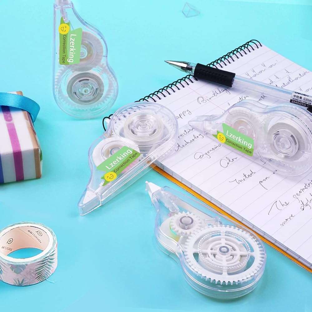 Lzerking Correct Correction Tape,White,32-Count,Transparent Dispenser Shows How Much Tape is Remaining - Image 2