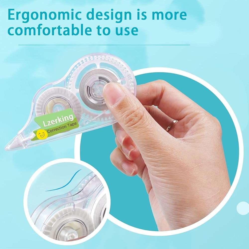 Lzerking Correct Correction Tape,White,32-Count,Transparent Dispenser Shows How Much Tape is Remaining - Image 5