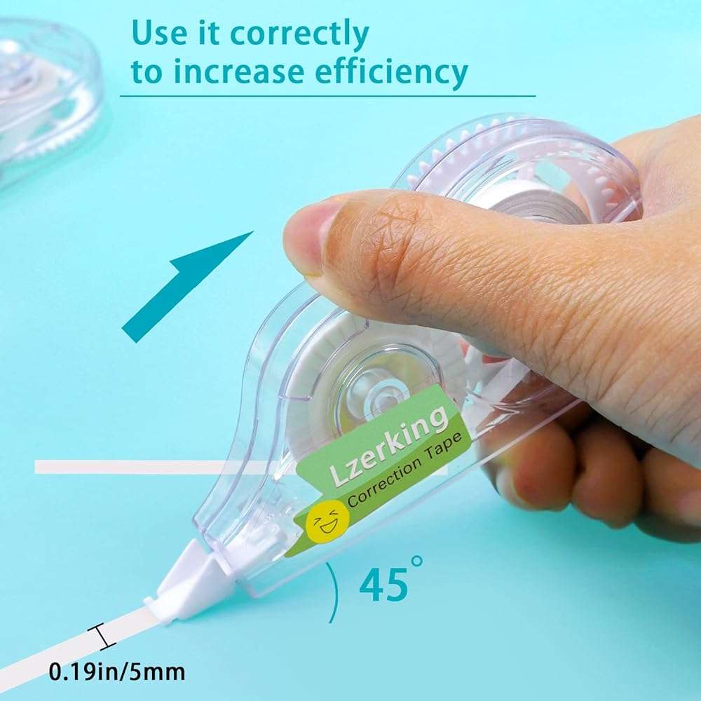 Lzerking Correct Correction Tape,White,32-Count,Transparent Dispenser Shows How Much Tape is Remaining - Image 6