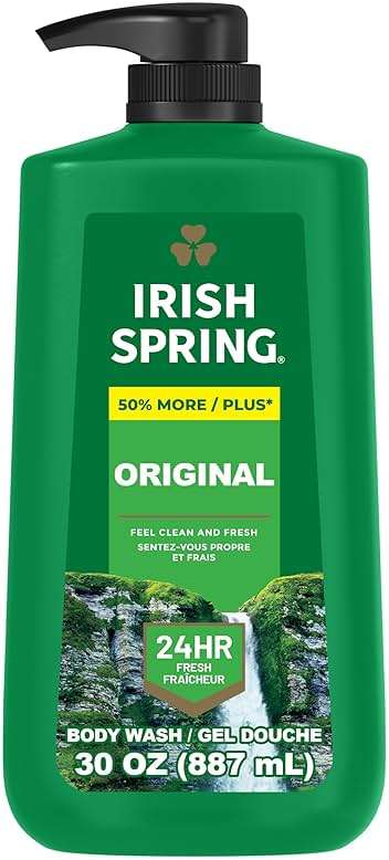 Irish Spring Original Moisturizing Body Wash for Men, 24-Hour Fresh, Face and Body Wash, Biodegradable Ingredients, Paraben Free, Cool Fresh Scent, 30 fl oz Pump Bottle - Image 1