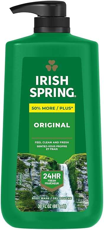 Irish Spring Original Moisturizing Body Wash for Men, 24-Hour Fresh, Face and Body Wash, Biodegradable Ingredients, Paraben Free, Cool Fresh Scent, 30 fl oz Pump Bottle - Image 10