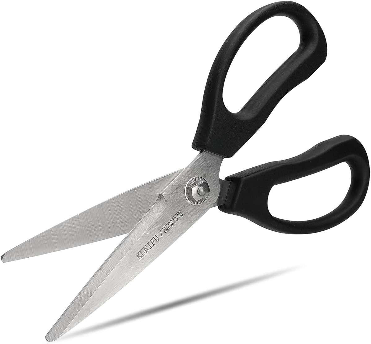KUNIFU Kitchen Scissors, All Purpose Kitchen Shears, Heavy Duty Come Apart Scissors Gadgets Utensils - Black - Image 1