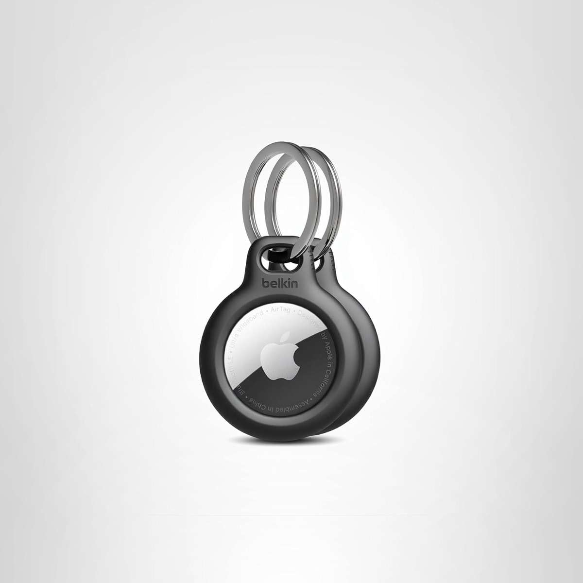 Belkin Apple AirTag Secure Holder with Key Ring - Durable Scratch Resistant Case With Open Face & Raised Edges - Protective AirTag Keychain Accessory For Keys, Pets, Luggage, Backpacks -2 Count Black - Image 9