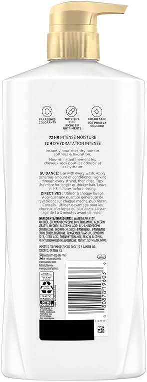 Pantene Conditioner, Daily Moisture Renewal - Pro-V Nutrients for Dry, Color-Treated, Straight to Curly Hair, 72-Hour Hydration & Softness, 25.1 Oz Each, 2-Pack + Miracle Rescue Shot (0.5 Oz) - Image 9