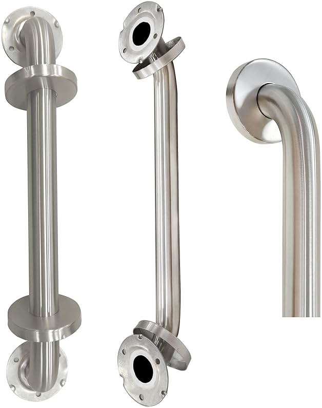 18 Inch Shower Grab Bar 2 Pack Brushed Nickel SUS304 Safety Bathroom Grab Bars with Concealed Screws, 500lbs Support Assist Bath Handle Balance Bar for Handicap Elderly Pregnant - Image 1