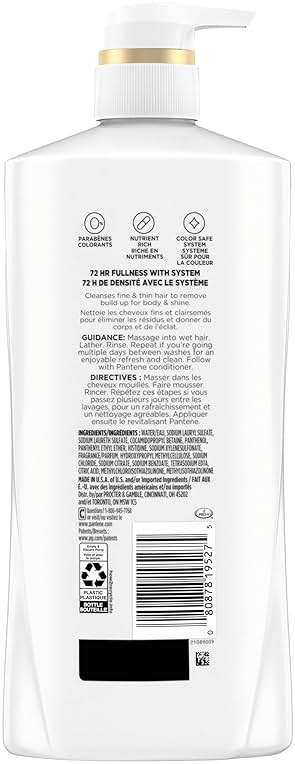Pantene Shampoo, Sheer Volume - Lightweight Nourishment for Fine, Color-Treated Hair, 72-Hour Fullness and Body, 27.7 Oz Each, 2-Pack + Miracle Rescue Shot (0.5 Oz) - Image 9