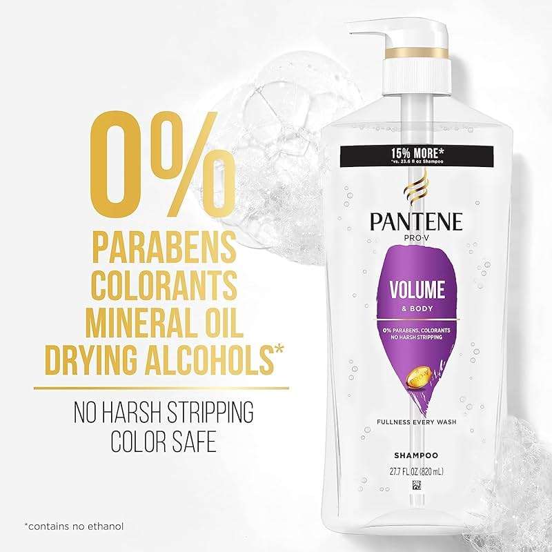Pantene Shampoo, Conditioner and Hair Treatment Set, Volume & Body for Fine Hair, Safe for Color-Treated Hair - Image 2