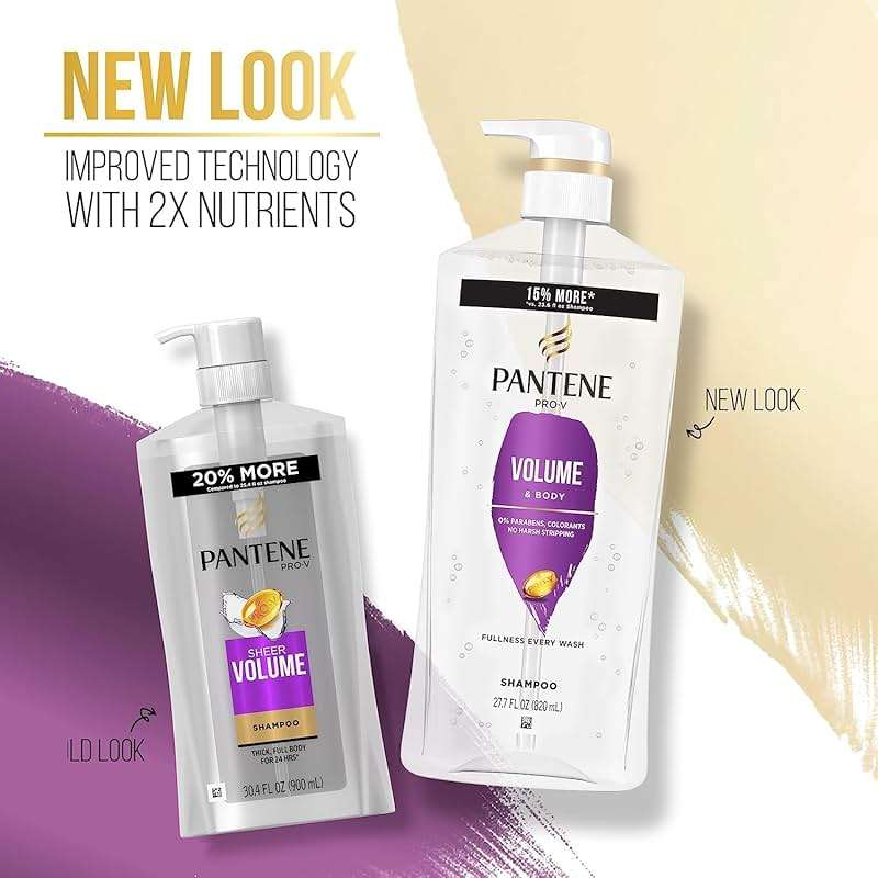 Pantene Shampoo, Conditioner and Hair Treatment Set, Volume & Body for Fine Hair, Safe for Color-Treated Hair - Image 6