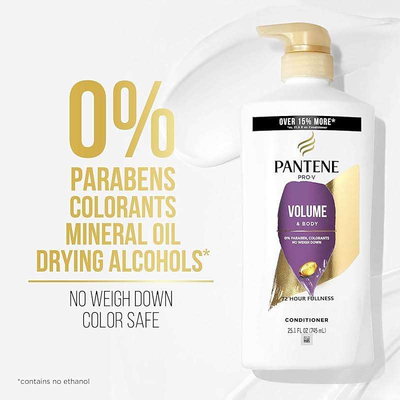 Pantene Shampoo, Conditioner and Hair Treatment Set, Volume & Body for Fine Hair, Safe for Color-Treated Hair - Image 7