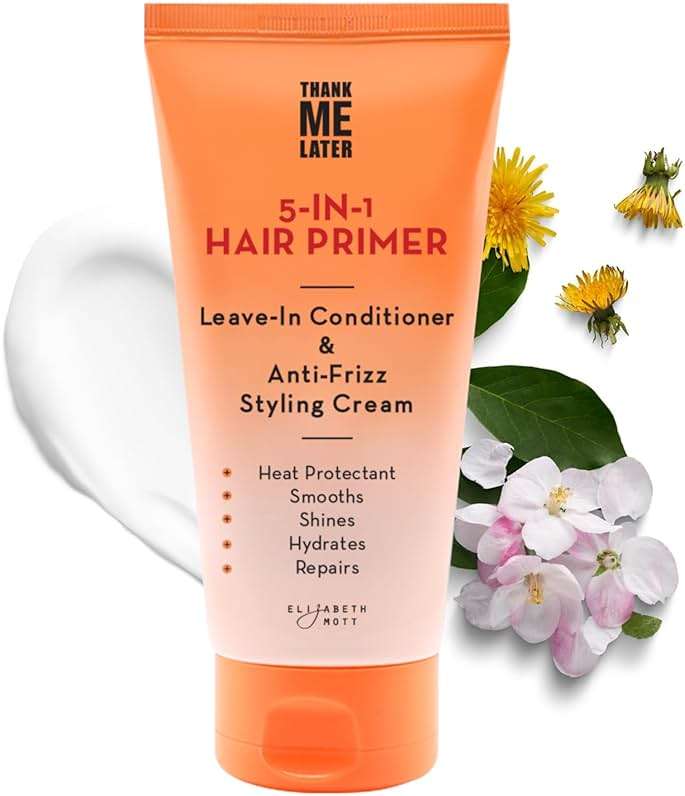 Elizabeth Mott Thank Me Later 5-in-1 Hair Primer - Leave-In Treatment Conditioning, Strengthening, Heat Protection All Hair Types - Anti-Frizz, Hydrating, Shine-Boosting - Vegan & Cruelty-Free, 150 mL - Image 1