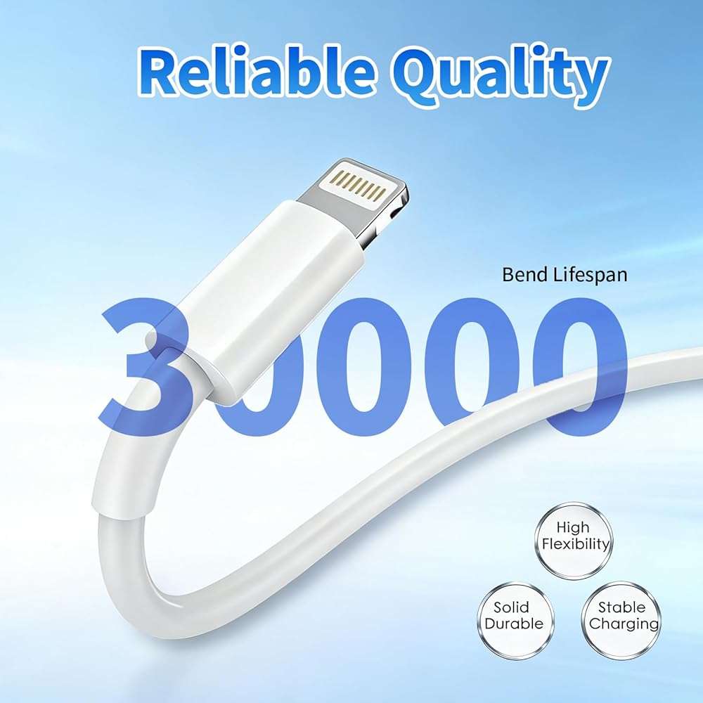 iPhone Charger Cord [Apple MFi Certified] USB C to Lightning Cable 3Pack 10 FT Type C Power Delivery Fast Charging Cable Compatible with iPhone 14 13 12 11 Pro Max XS Max XR X 8 iPad,White - Image 4