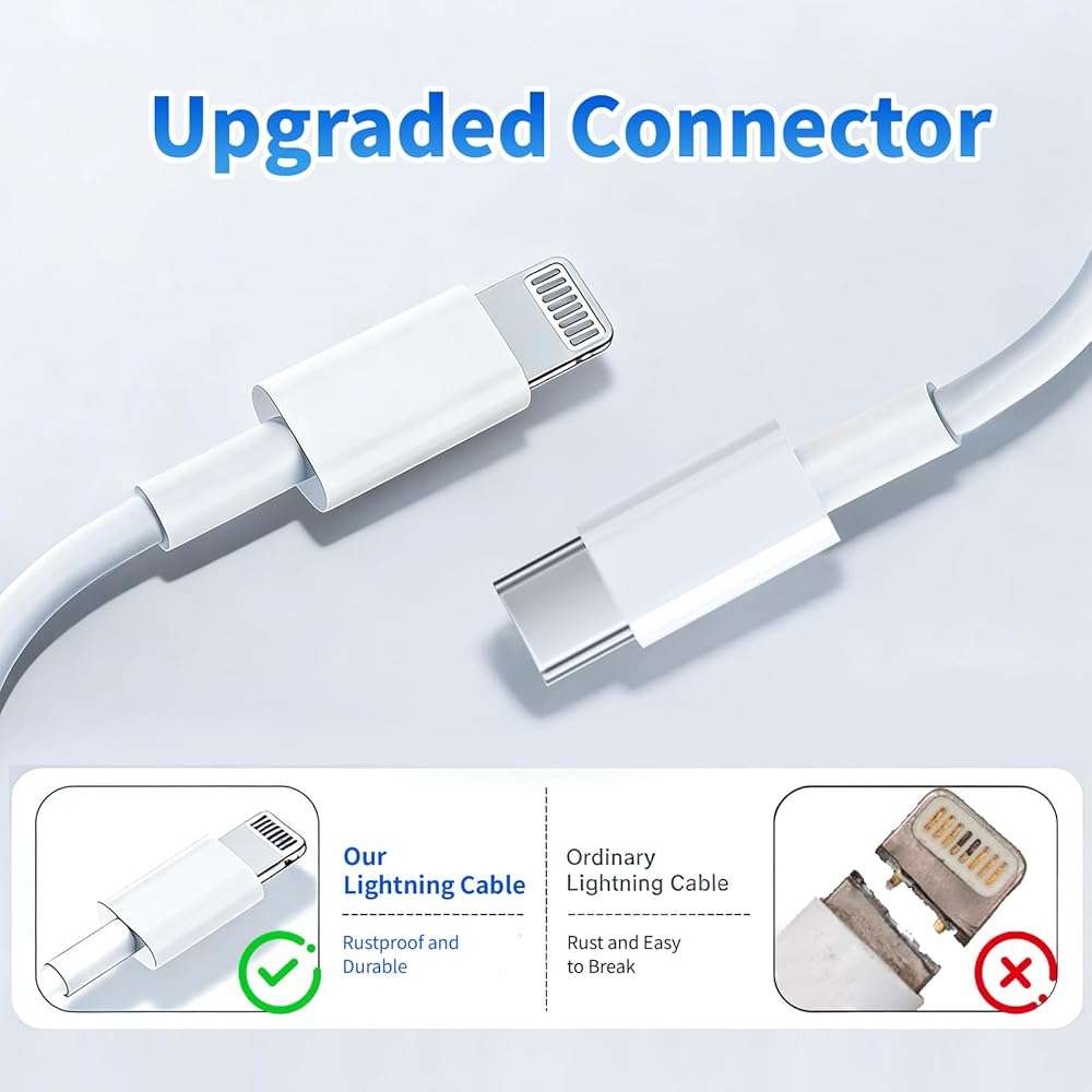 iPhone Charger Cord [Apple MFi Certified] USB C to Lightning Cable 3Pack 10 FT Type C Power Delivery Fast Charging Cable Compatible with iPhone 14 13 12 11 Pro Max XS Max XR X 8 iPad,White - Image 5
