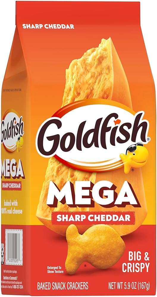 Goldfish Mega Bites Sharp Cheddar Cheese Crackers, 5.9 Oz Bag - Image 5