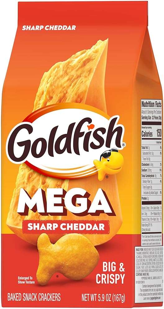 Goldfish Mega Bites Sharp Cheddar Cheese Crackers, 5.9 Oz Bag - Image 6