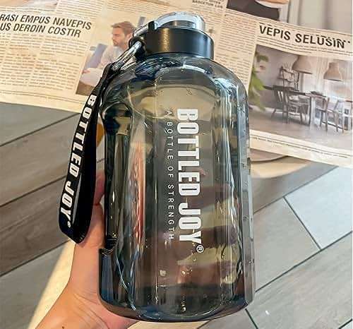 MYSHAKER 1 Gallon Water Jug with Flip-top Lid and Handle Strap, Leak-proof BPA Free Reusable Time Marker Reminder Large Capacity Gallon Water Bottle for Outdoor Sports Fitness Gym Hiking - Image 2