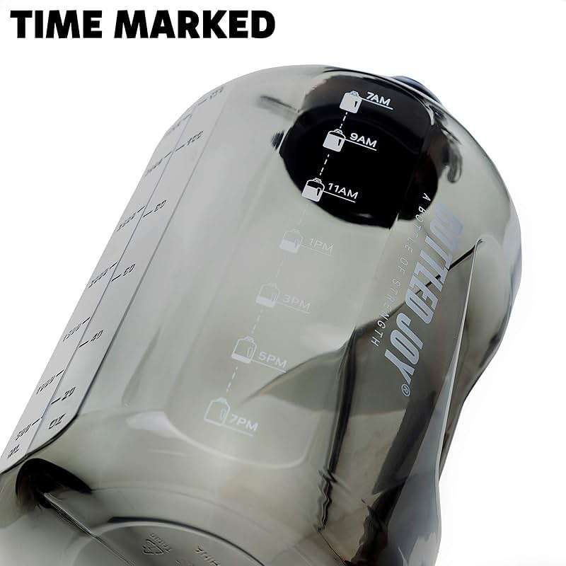 MYSHAKER 1 Gallon Water Jug with Flip-top Lid and Handle Strap, Leak-proof BPA Free Reusable Time Marker Reminder Large Capacity Gallon Water Bottle for Outdoor Sports Fitness Gym Hiking - Image 4