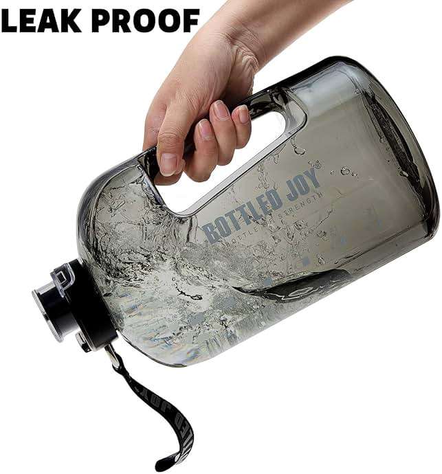 MYSHAKER 1 Gallon Water Jug with Flip-top Lid and Handle Strap, Leak-proof BPA Free Reusable Time Marker Reminder Large Capacity Gallon Water Bottle for Outdoor Sports Fitness Gym Hiking - Image 6