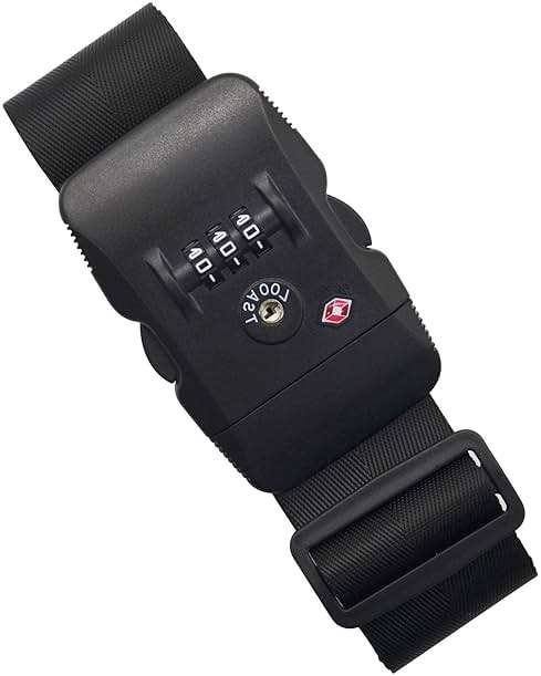Heavy Duty Luggage Straps TSA Approved with Combination Lock Adjustable Travel Belt for Suitcases (Black) - Image 1