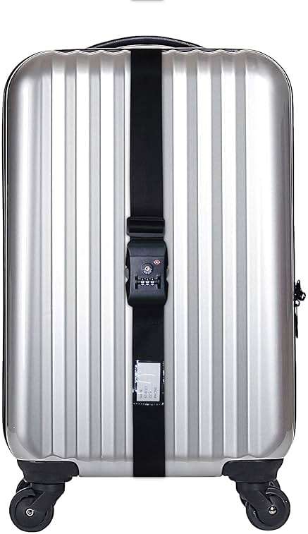 Heavy Duty Luggage Straps TSA Approved with Combination Lock Adjustable Travel Belt for Suitcases (Black) - Image 2